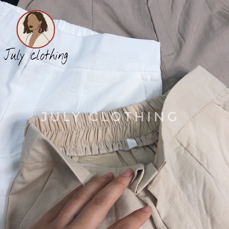 [Ảnh thật shop chụp] Quần short - quần lửng đũi xước thời trang cạp chun QS003 nhà July
