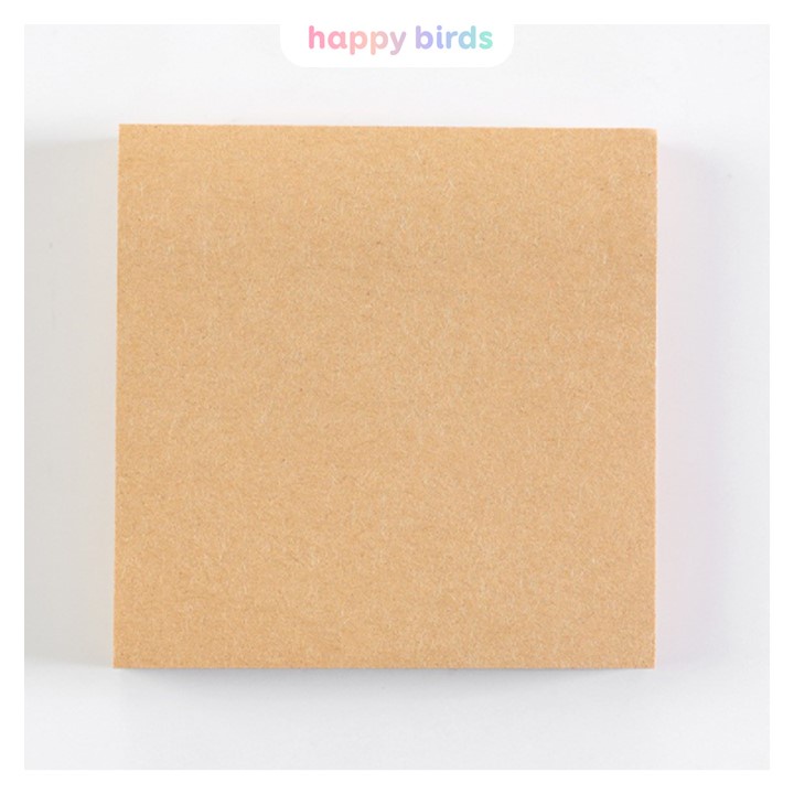 Giấy note nhớ xấp 80 tờ vintage giấy nhớ dán sẵn ghi chú phân trang cổ điển retro kraft trắng ngà Happy Birds