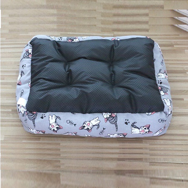 Ổ đệm cho chó mèo kèm gối trái tim cao cấp đế chống thấm chống trượt, ổ đệm chó mèo
