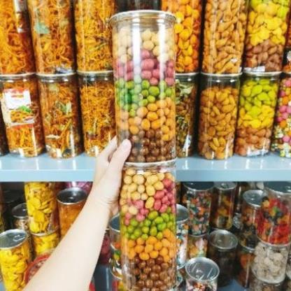(SALE GIA GOC) Đậu phộng da cá ngũ vị trái cây lon 600g, đậm đà, thơm ngọt