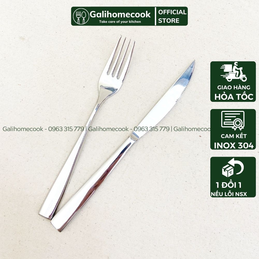 Bộ DAO DĨA hãng LORENA cao cấp inox 304 phong cách Châu Âu (2 món) | GaliHomecook BH40-41-42