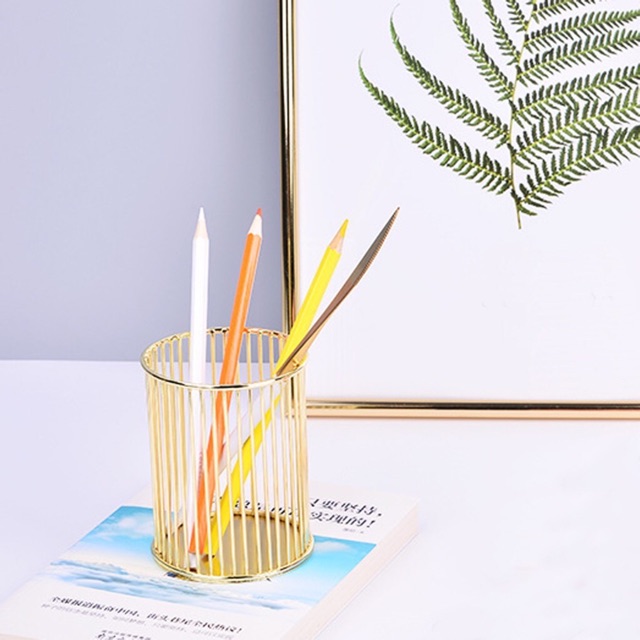 Ống cắm bút rose gold decor nhiều mẫu