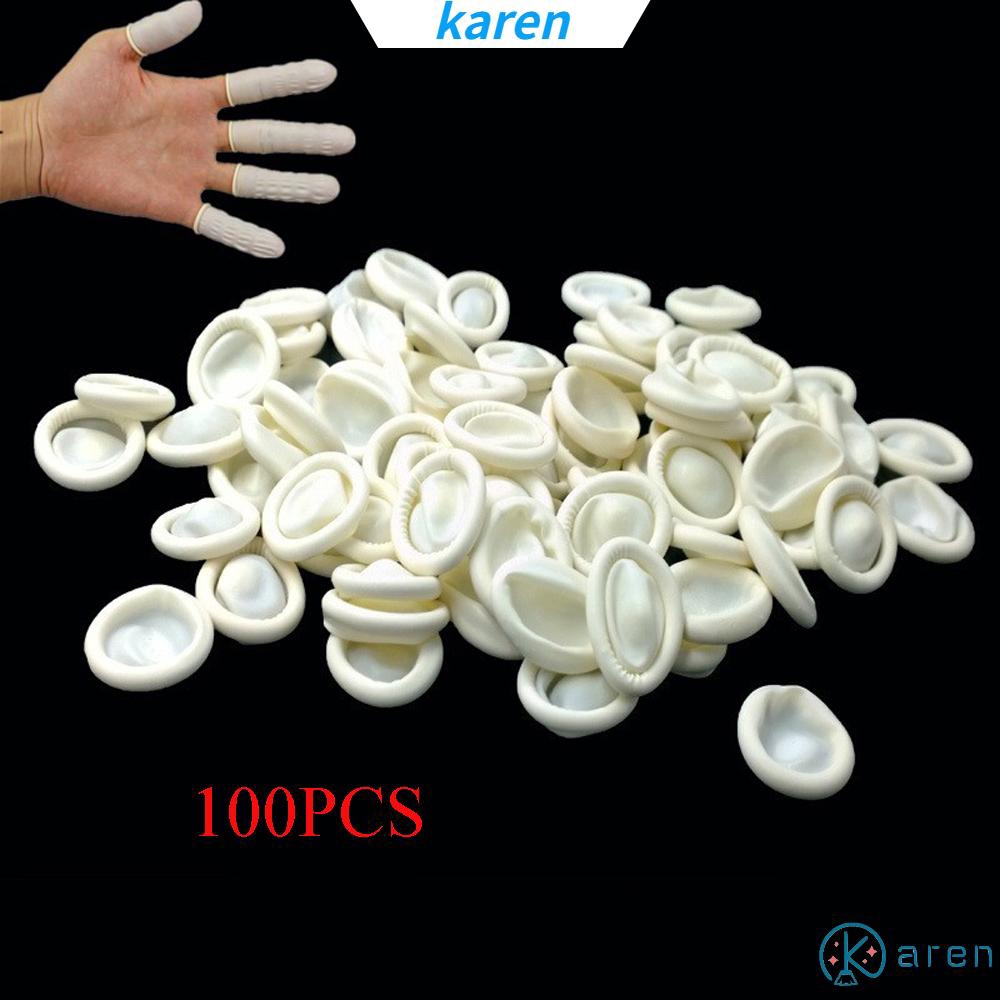 Bộ 100 Vỏ Bọc Bảo Vệ Ngón Tay Bằng Cao Su Latex Dùng Một Lần Chống Trượt