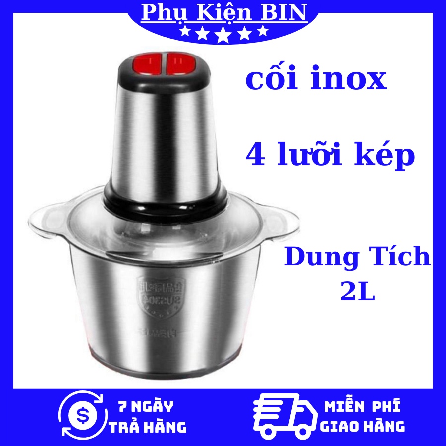 Máy xay thịt thực phẩm đa năng - Thiết bị xay trộn nghiền - Dung tích 2L tiện dụng cho gia đình - BH 6 THÁNG