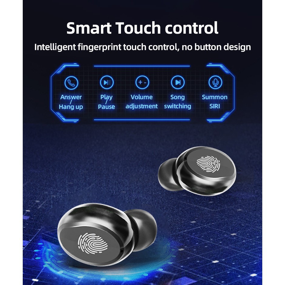 Tai nghe Bluetooth AMOI V8 V7 TWS 5.0 gốc Tai nghe không dây Màn hình LED Tai nghe điều khiển cảm ứng AirDots