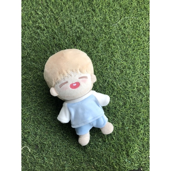 Bộ đồ trắng phối xanh cho doll 15cm 20cm