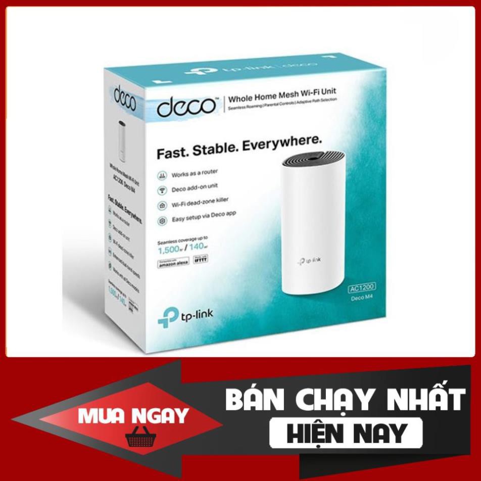 Bộ phát wifi Mesh AC1200 Deco M4 (1-Pack) cho gia đình . Chính hãng, BH 24 tháng