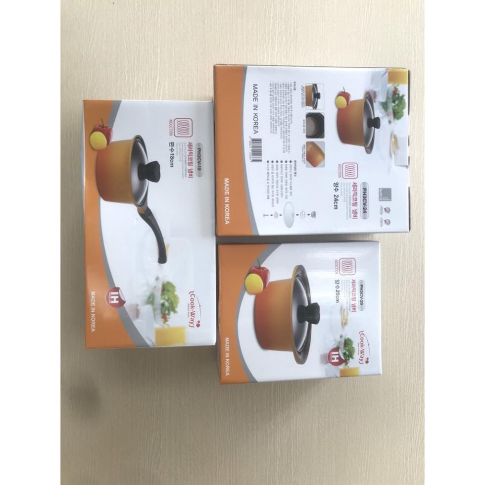 Bộ nồi đa năng ceramic chống dính đáy từ CookWay Hàn Quốc siêu bền size 18-20-24cm Hàng mới về