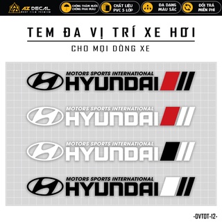 Tem dán xe ô tô hyundai | dvtot-12 | team decal sticker dán sườn cản sau cánh cửa xe hơi oto đẹp nhất