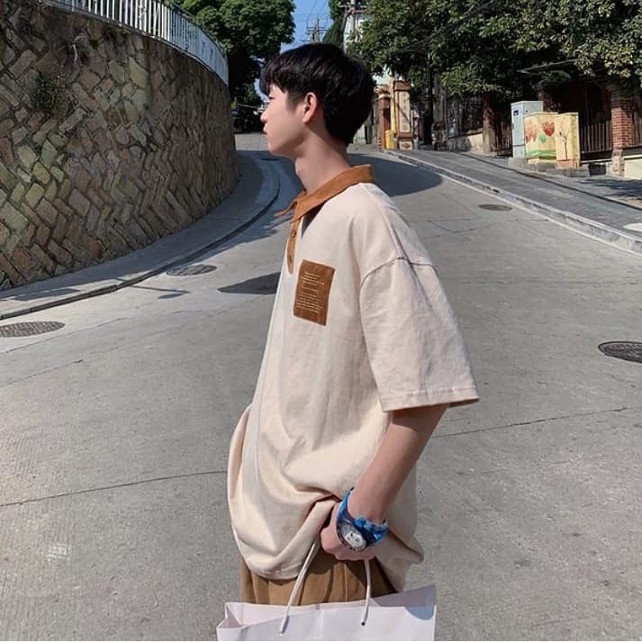 (A7) áo polo form thụng tay lửng