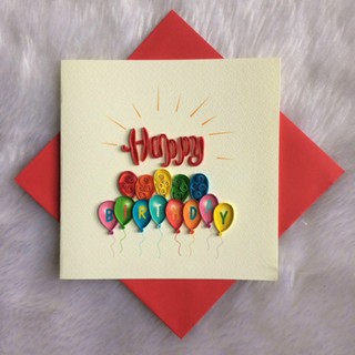THIỆP HANDMADE HAPPY BIRTHDAY( THIỆP QUILLING)