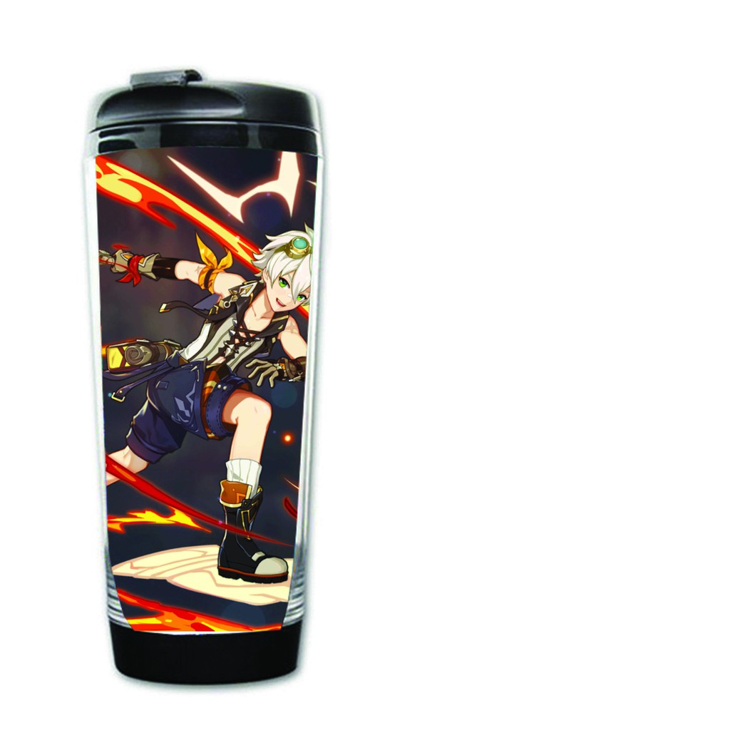 Bình nhựa đựng nước in hình nhân vật GENSHIN IMPACT ver CHIÊU THỨC game anime chibi tiện lợi xinh xắn