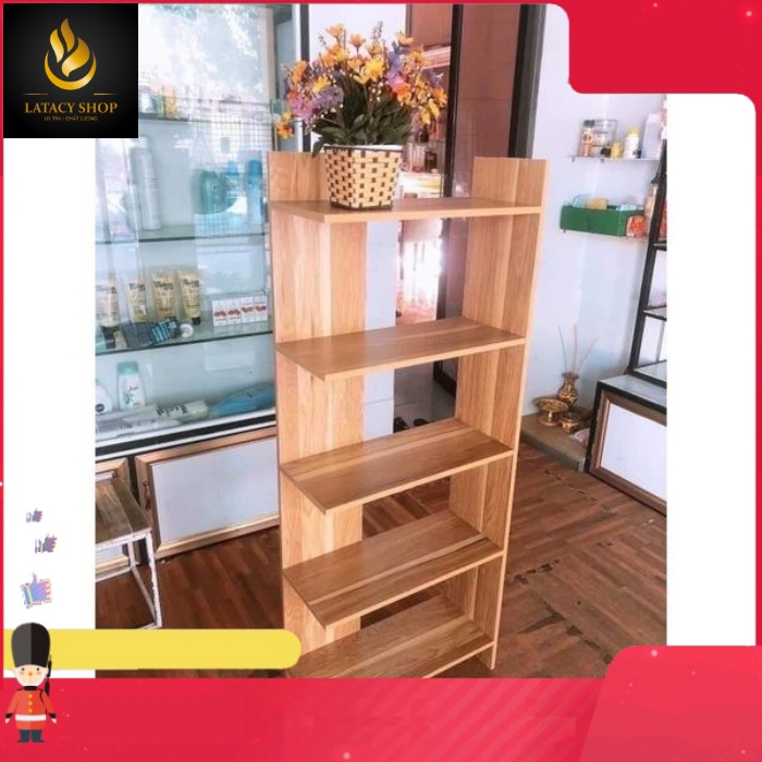 Kệ Sách Gỗ 5 Tầng Đứng Bằng Gỗ Cứng Đa Năng Cực Đẹp