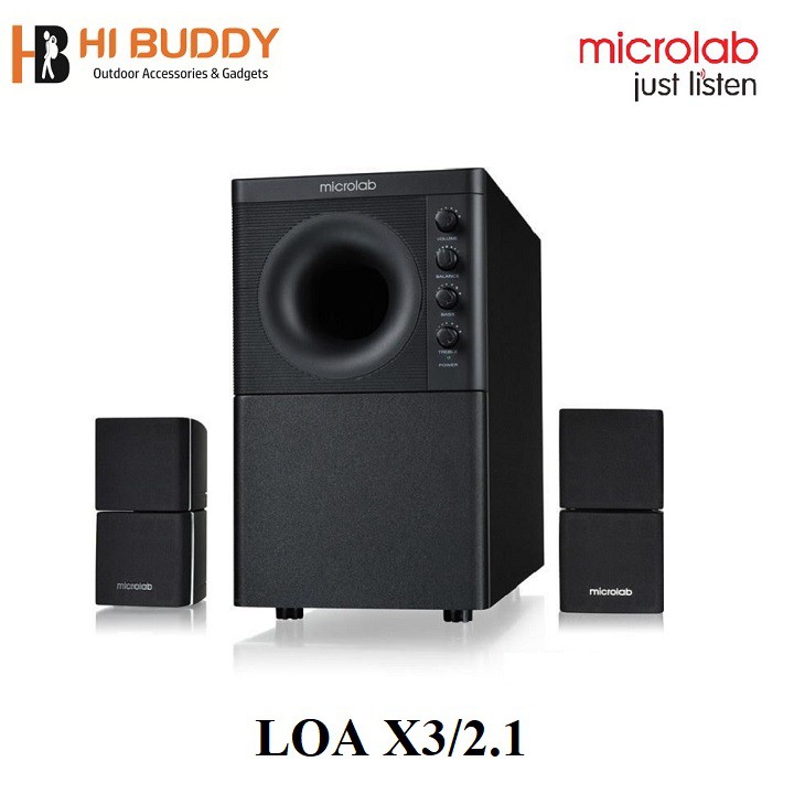 { ÂM THANH CHẤT LƯỢNG } Loa Vi Tính MICROLAB X3/2.1 Hàng Chính Hãng - HIBUDDY