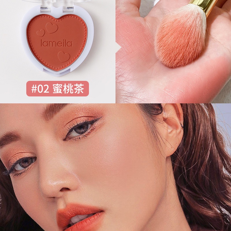 Phấn má Lameila đơn sắc hình trái tim, phấn má hồng nội địa trung F15 - Sammi beauty