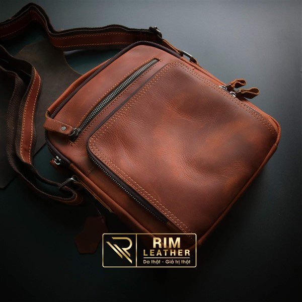 Túi Đeo Chéo Da Bò Có Quai Xách