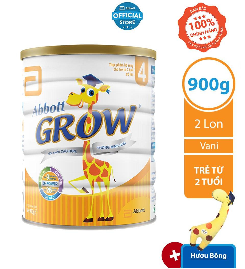 [Tặng Gối ôm hươu] Bộ 02 lon Sữa bột Abbott Grow 4 900g/lon