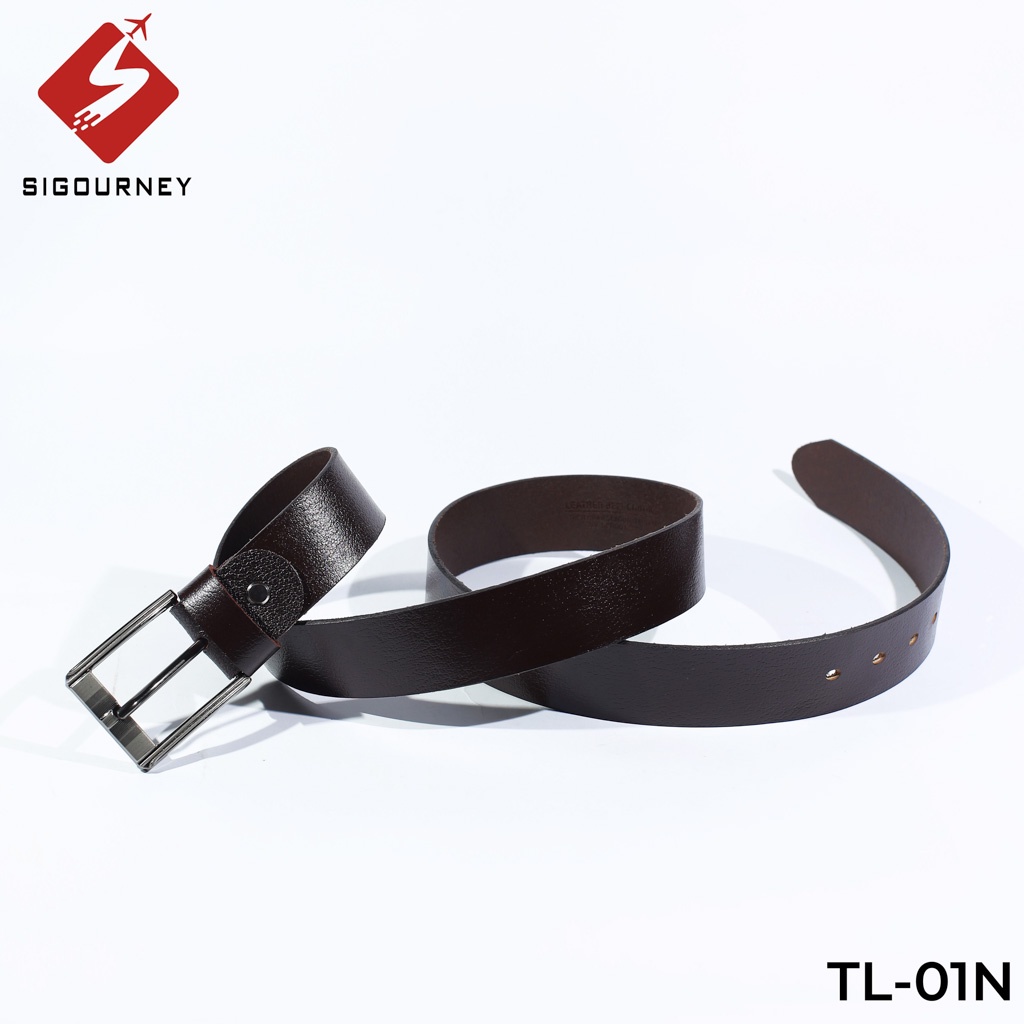 Dây Lưng Nam Da Bò Giá Rẻ SIGOURNEY Màu Nâu Đậm TL01N Bảo Hành 18 Tháng