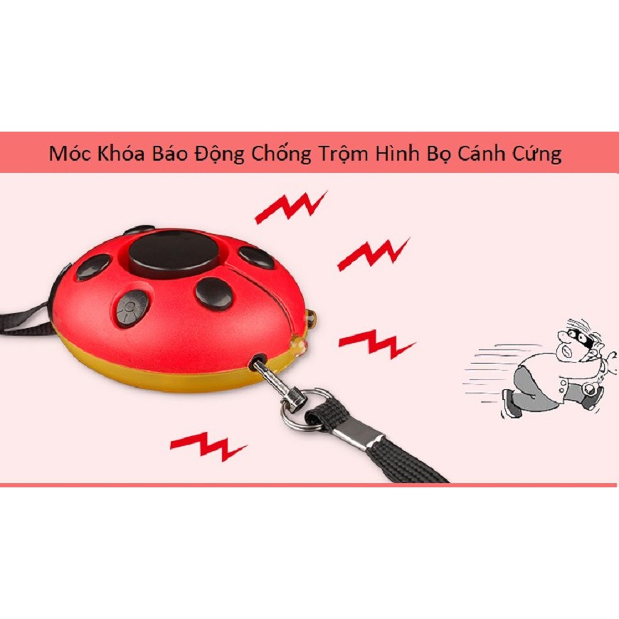 Móc khóa 💗FREESHIP💗 Thiết bị báo động chống trộm hình bọ cánh cứng