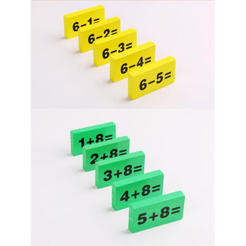 Đồ chơi tính toán trẻ em bộ Domino bảng gỗ tính toán bảng tính toán bộ 110 miếng khối gỗ đồ chơi logic trẻ em học sinh