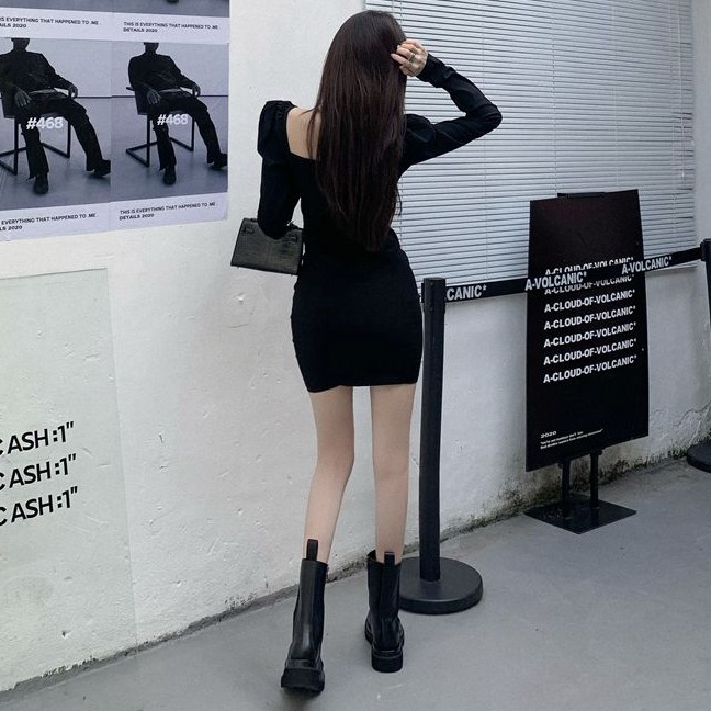 Đầm nữ dáng ôm midi tay dài Emilyshop