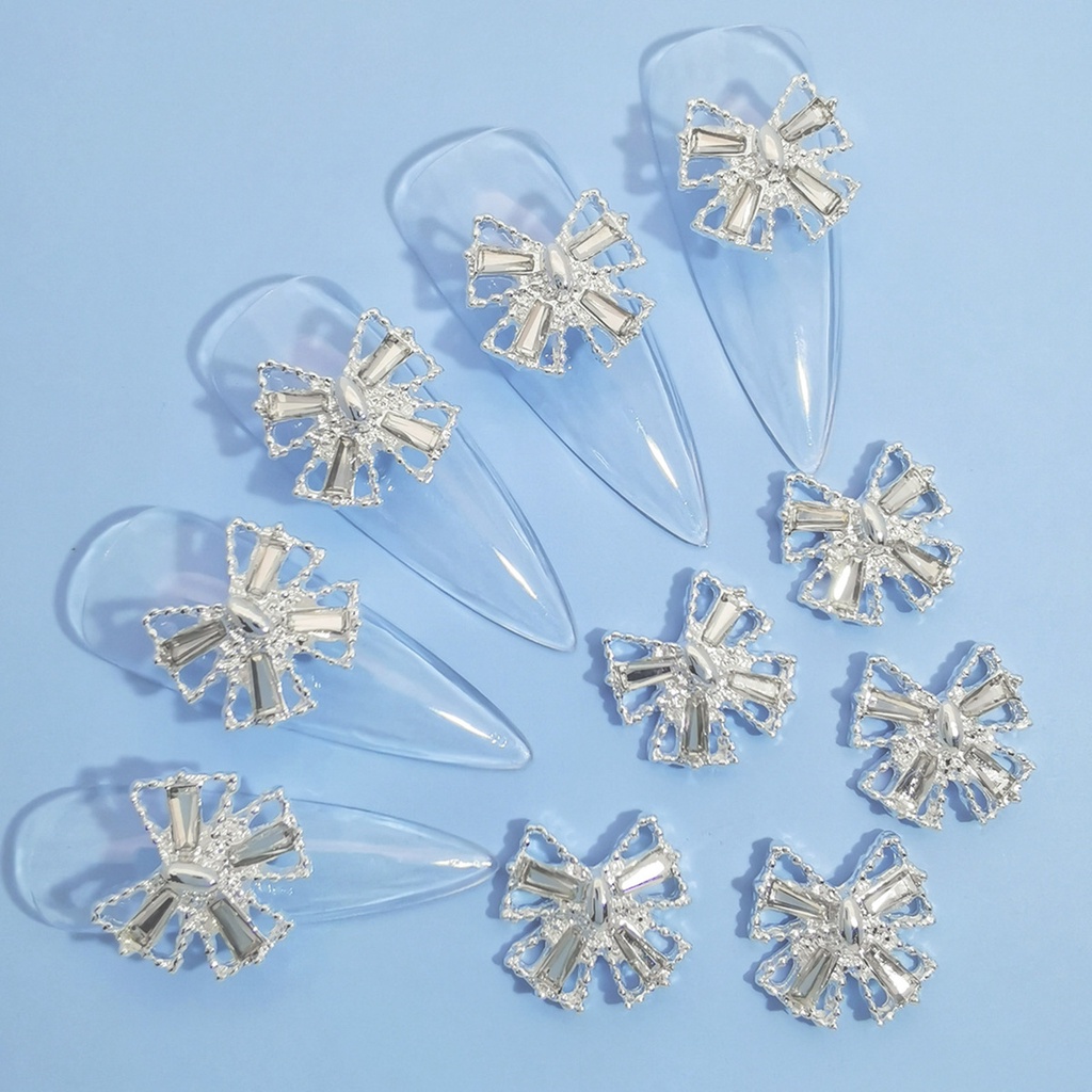 Phụ Kiện Trang Trí Móng Tay 3D Bằng Hợp Kim Chống Phai Màu Thiết Kế Ngọc Trai Sáng Tạo