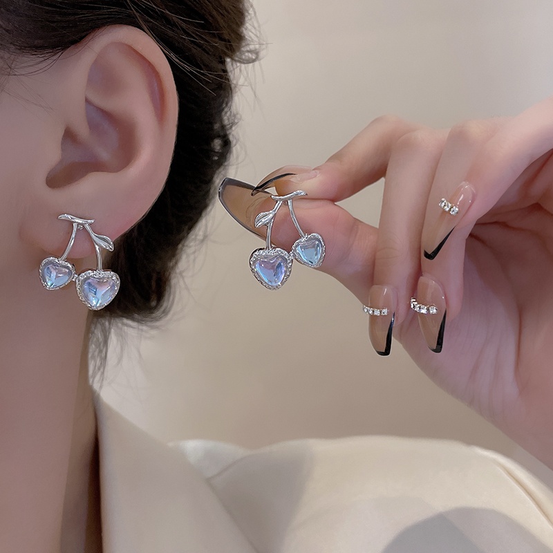 Bông Tai Xỏ Lỗ Màu Xanh Dương / Tím / Tím