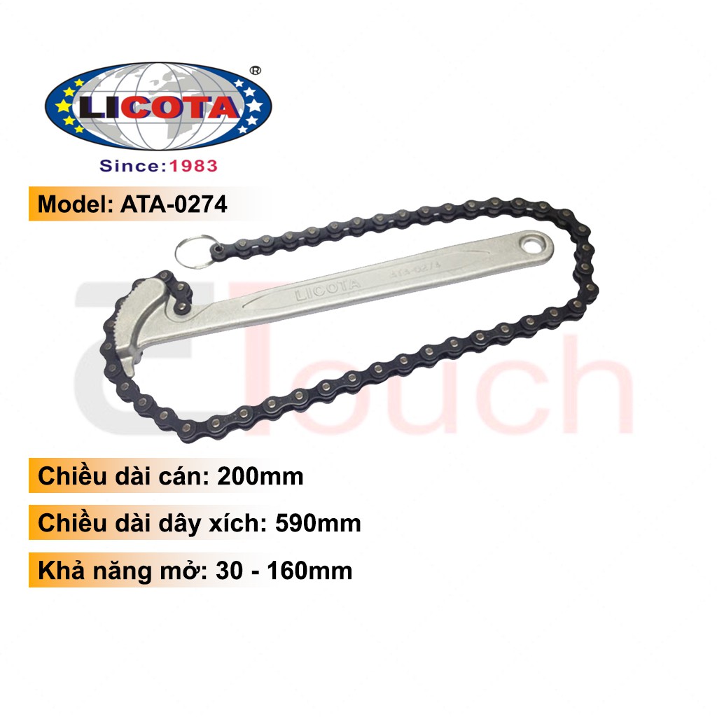 Mỏ Lết (Cảo) Dây Xích 9" Licota ATA-0274