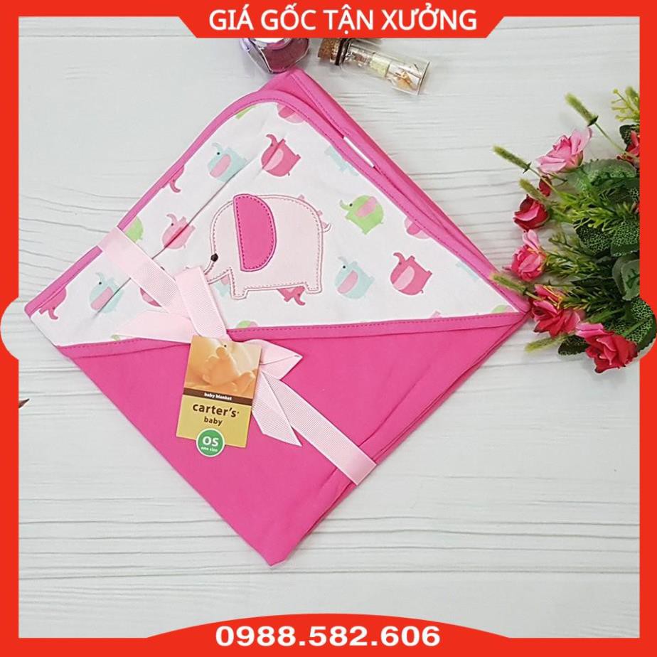 Chăn Mũ Carter 2 Lớp Cotton Cho Bé, Chăn Ủ Có Mũ Carter - BTT00056