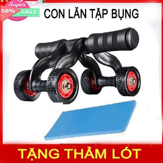 Con lăn tập cơ bụng 4 bánh dụng cụ tập gym yoga tại nhà
