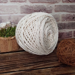 Dây thừng cotton mềm mịn không bụi kem size 3mm/ 4mm/ 5mm