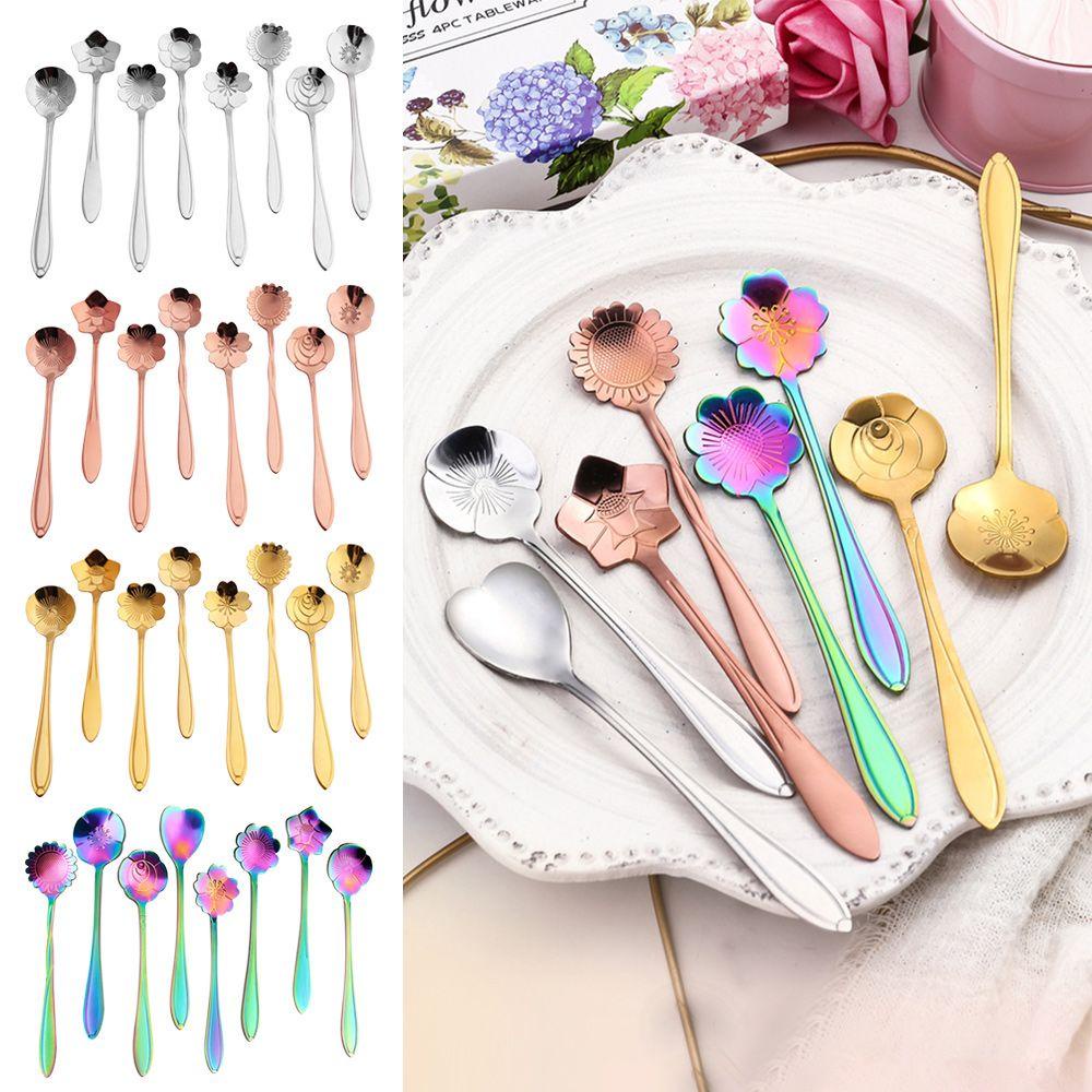 Bộ Muỗng Hình Hoa Xinh Xắn Chất Lượng|Muỗng Cà Phê Có Thể Tái Sử Dụng