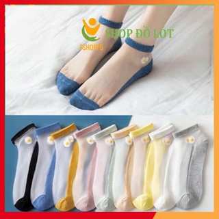 Tất hoa cúc lưới nữ tiện lợi, Tất lưới hoa cúc cổ ngắn sang chảnh