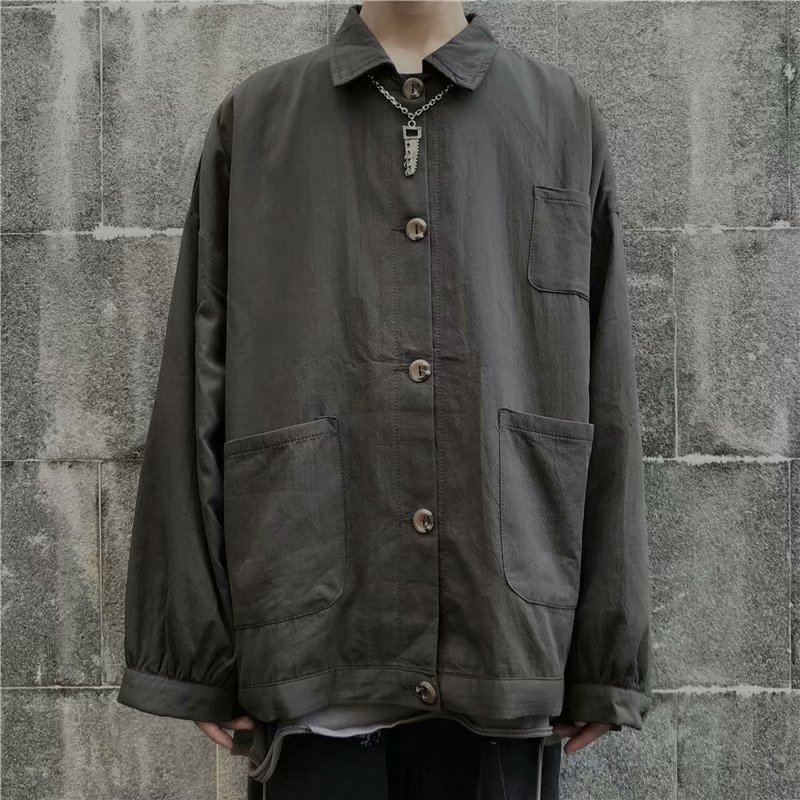 Korean Style Fashion Long Sleeve Men's Loose Shirt