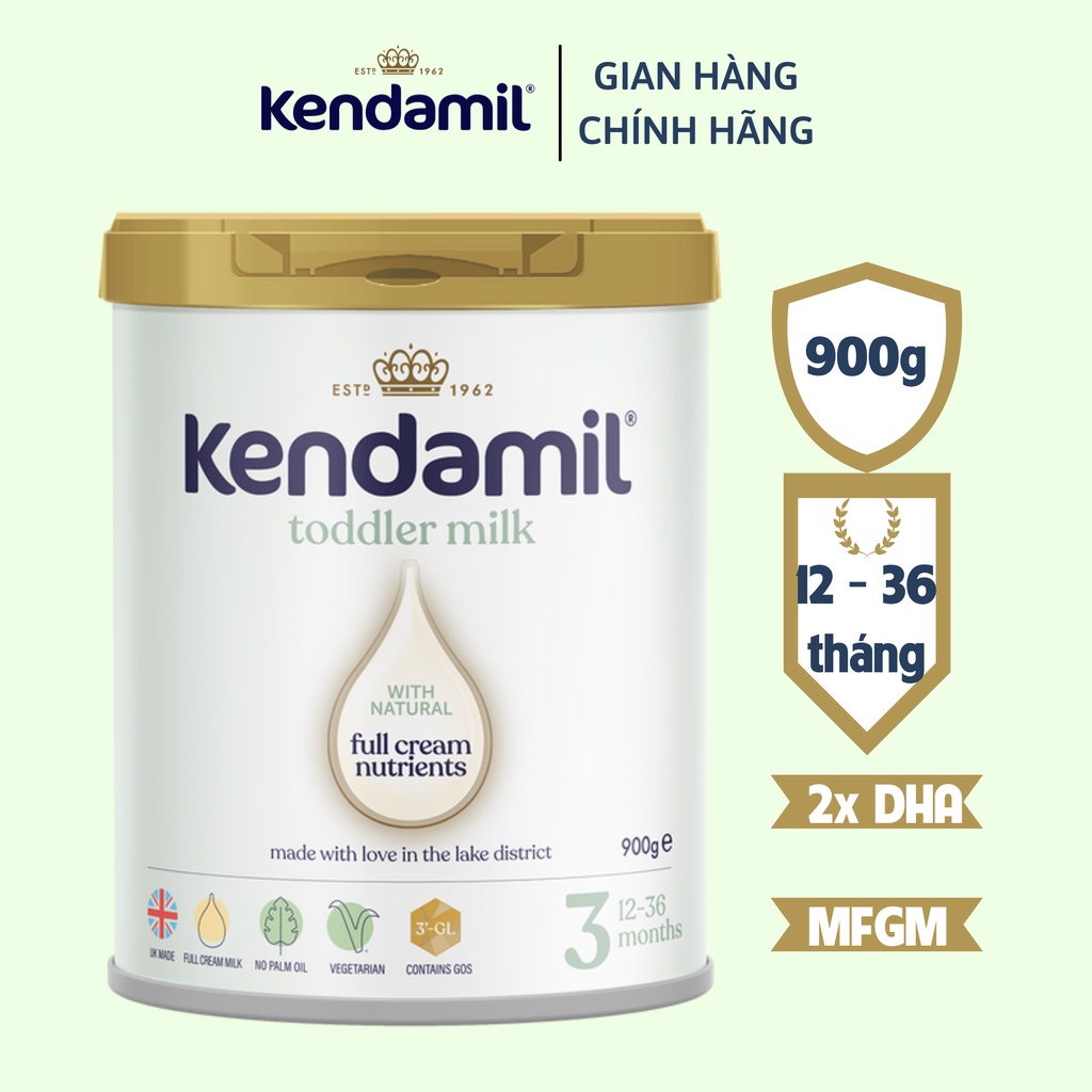 Sữa Công Thức Nguyên Kem Kendamil Số 3 (900g)