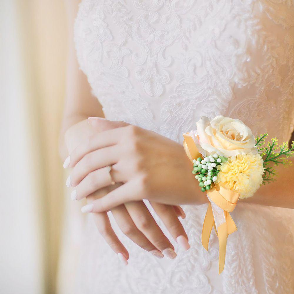 Vòng Hoa Đeo Tay Trang Trí Hoa Giả Dành Cho Cô Dâu Trong Tiệc Cưới
