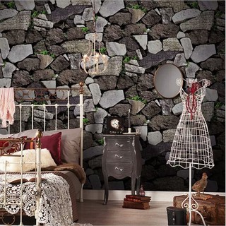 1m Giấy dán tường khổ rộng 45cm - đá lát 3D