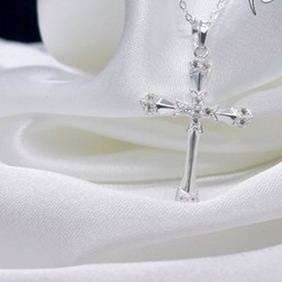 Dây chuyền bạc thánh giá trang sức phụ kiện nữ vòng cổ phong cách Hàn Quốc