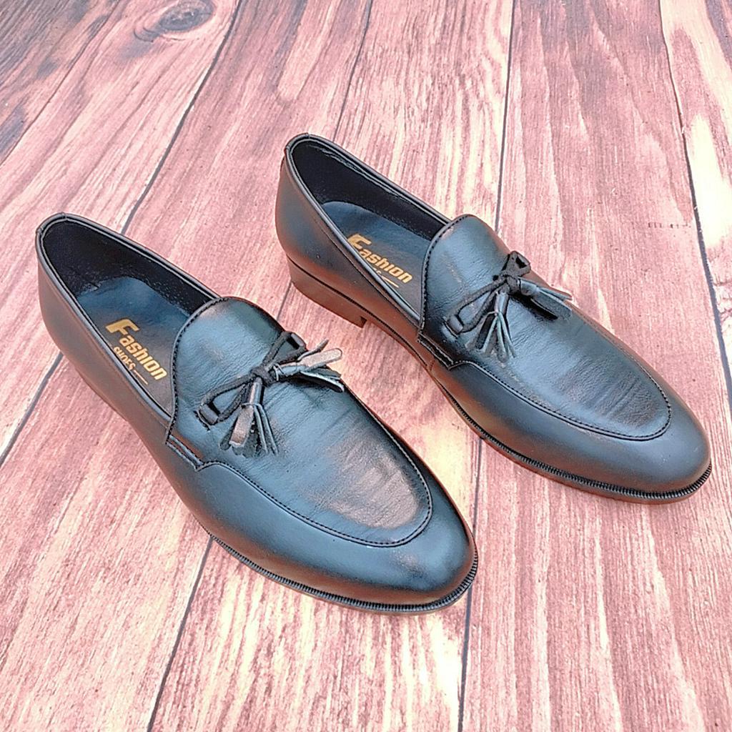 Giày lười da nam 2 màu nâu đen buộc nơ đế cao su giày dior da nam công sở full size 38 43: