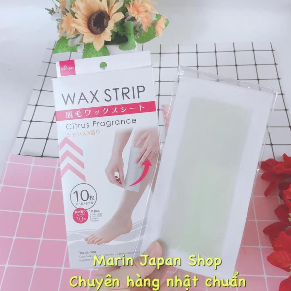 (Hộp 10 chiếc)  Miếng dán loại bỏ lông tay, chân, đùi , nách , vùng kín Wax Strip Nhật Bản 10 miếng