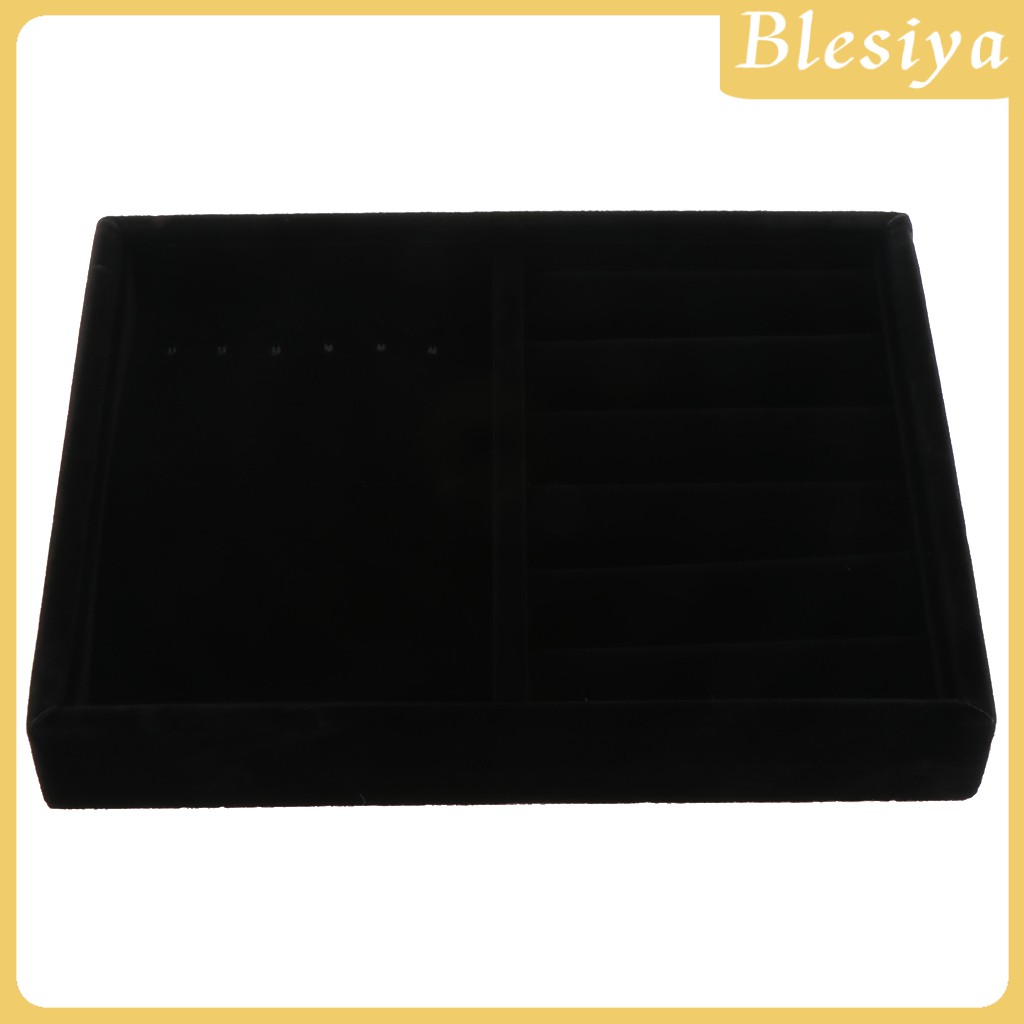 [Blesiya] Khay Nhung Đen Đa Chức Năng Dùng Trưng Bày Trang Sức