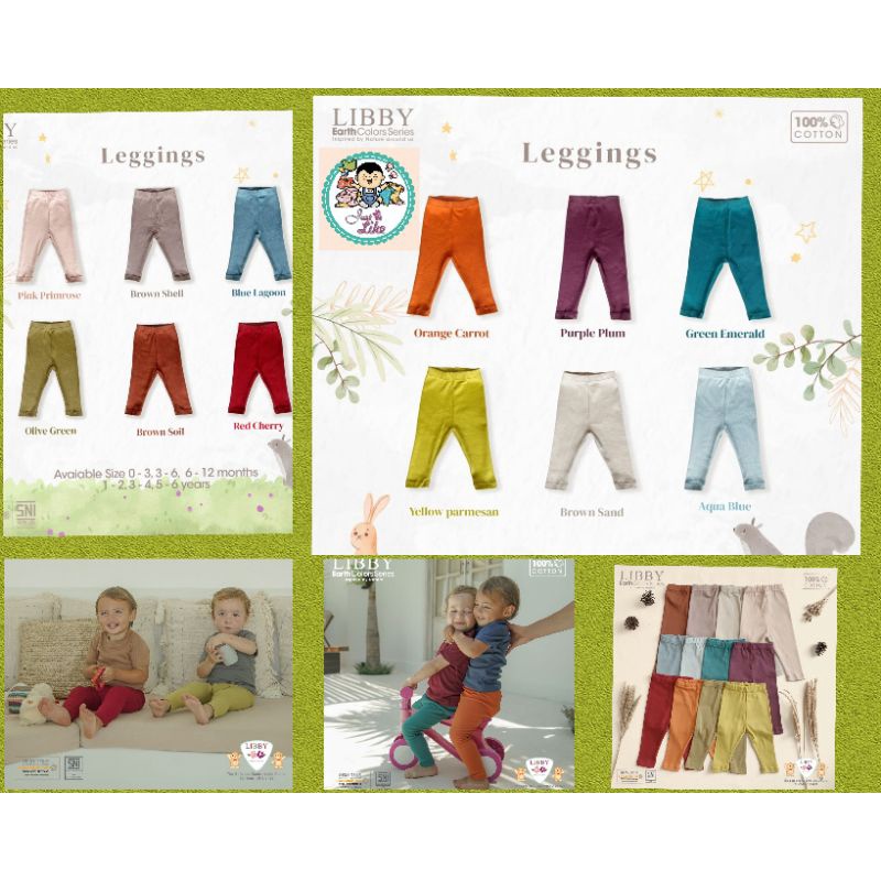 Quần Legging 100% Cotton Màu Trái Đất Cho Bé 0-3-6.6-12 Tháng 1-2,3-4.5-6 Tuổi