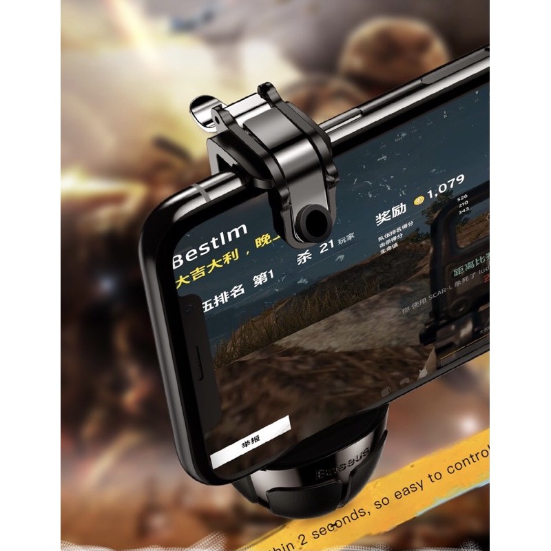 Tay cầm chơi game cao cấp Baseus L1R1 có nút chơi game PUBG cho smartphone Iphone , Samsung, Xiaomi✔️