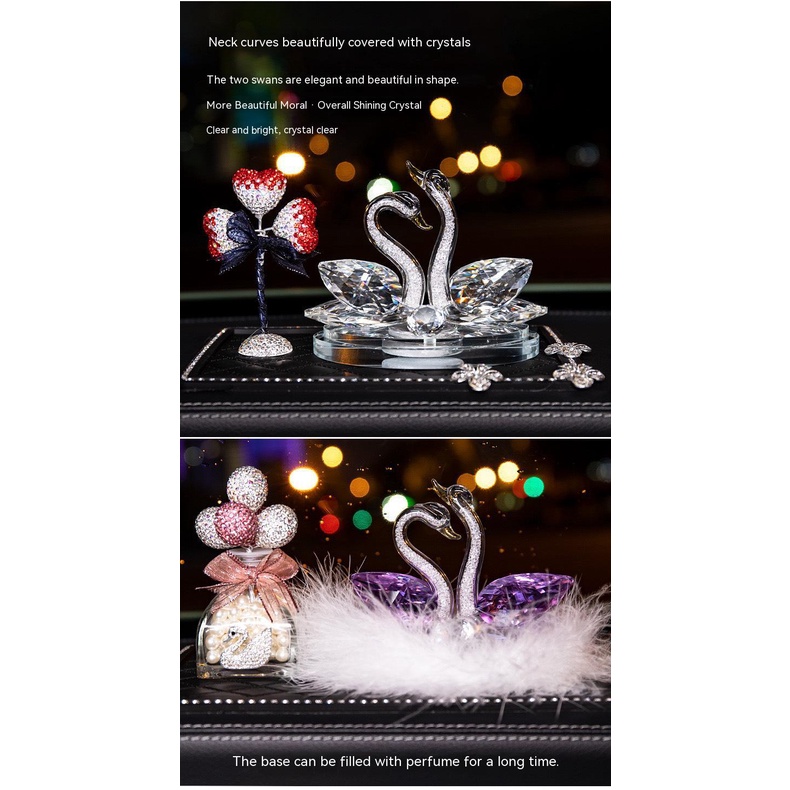 Phụ Kiện Khuếch Tán Nước Hoa Hình Thiên Nga Đính Đá Xinh Xắn Trang Trí Nội Thất Xe Hơi