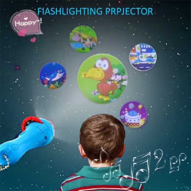 Early Education Toy for Kid Holiday Birthday Xmas Flashlight Sleeping Projector Story Toys Lamp Baby