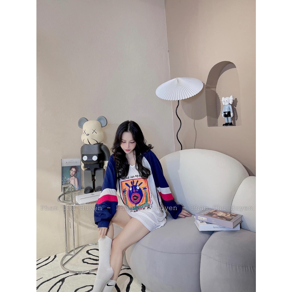 Áo thun dài tay hoạt hình có mũ siêu hot nhiều màu siêu đáng yêu áo hoodie mùa thu