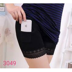 Quần đùi mặc trong váy cotton có túi để điện thoại