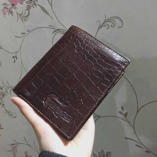 Ví da đứng vân cá sấu