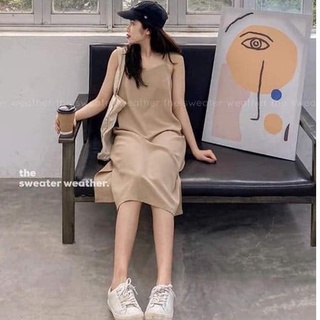 Váy hai dây, đầm hai dây - chất đũi lụa trơn basic nữ 🌸🌸🌸 Ảnh và video thật