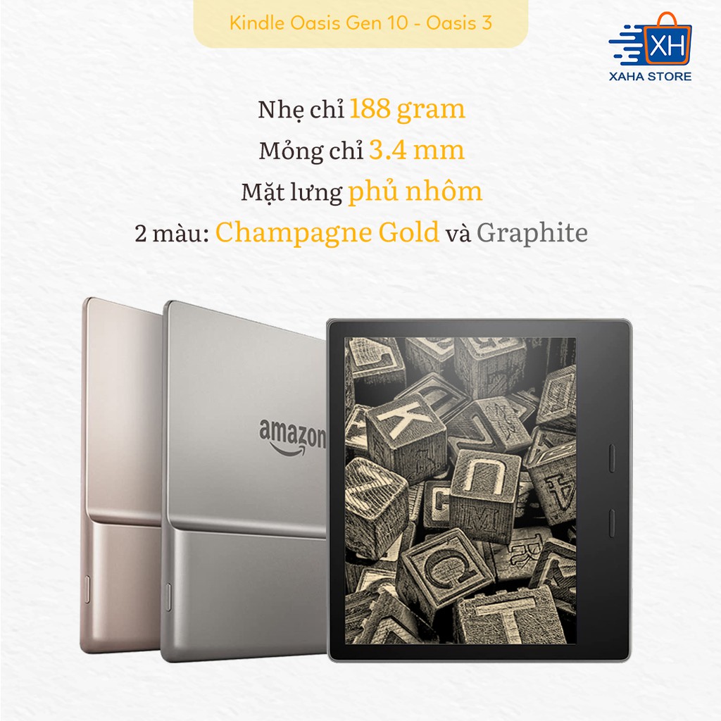 [Mã 151ELSALE1 giảm 5% đơn 3TR] Máy đọc sách Kindle Oasis 3 - chính hãng Amazon - new 100% | BigBuy360 - bigbuy360.vn